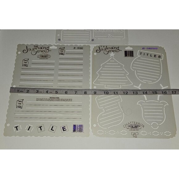 3 Journaling Genie Chatterbox Stencils Lot Fancy First Letter Christmas Wedding - Picture 2 of 8